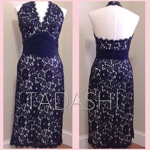 Stunning Tadashi Layered Lace Evening Dress